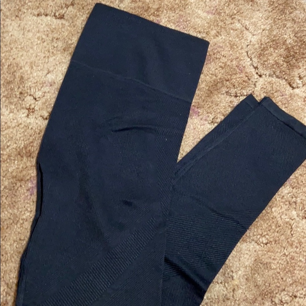 Leggings Blue Ribbed